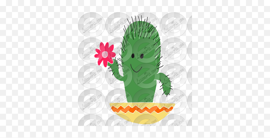 Happy Cactus Stencil For Classroom Therapy Use - Great Cartoon Png,Cactus Clipart Png