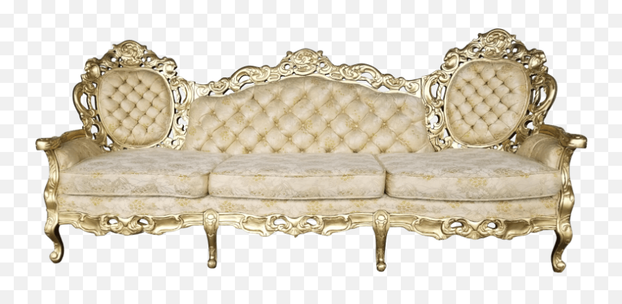 Download Baroque Cream Gold Tufted - Sofa Gold Png,Couch Png