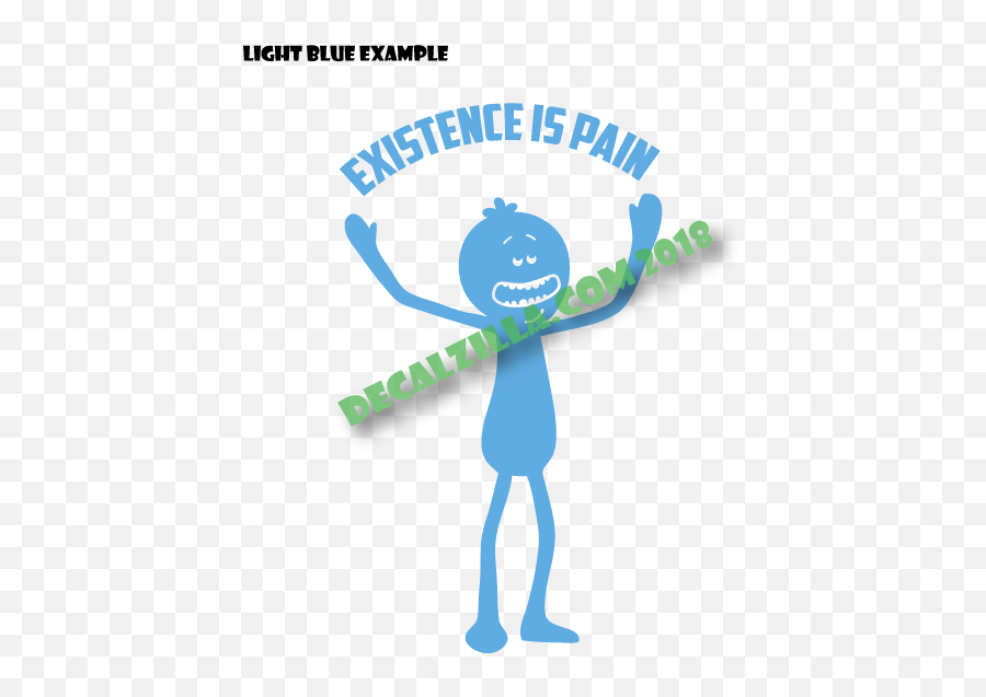 Rick And Morty - Mr Meeseeks Decal Sticker Illustration Png,Mr Meeseeks Png