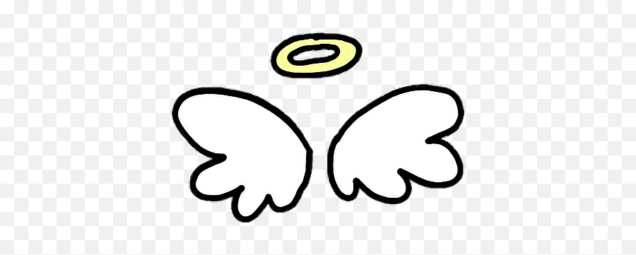 Kawaii Cute Doodle Wings Angel White Peace Sticker - Angel Cute Wings Png,Black Angel Wings Png