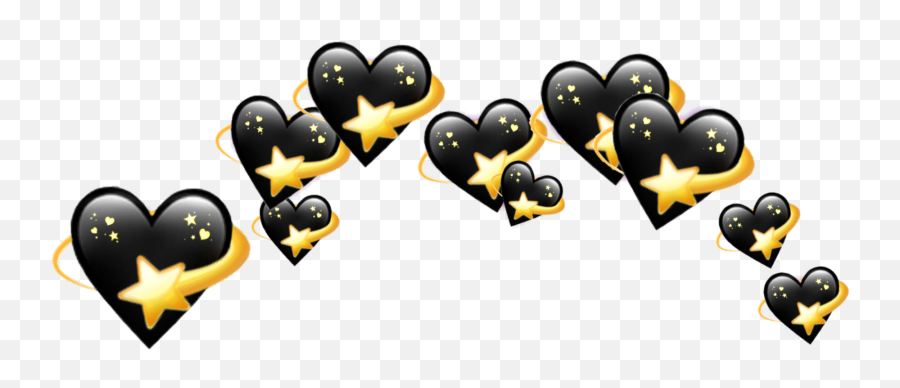 Black Hearts Heart Crown Crowns Emoji - Black Heart Emoji Aesthetic Png,Emoji Hearts Transparent