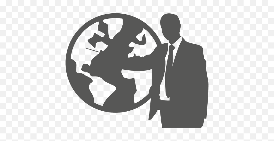Businessman Pointing Globe Icon - Transparent Png U0026 Svg Apontando Mujer Señalando Png,Globe Emoji Png