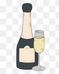 Champagne Bottle And Glass Clipart - Champagne Png,Champagne Bottles Png