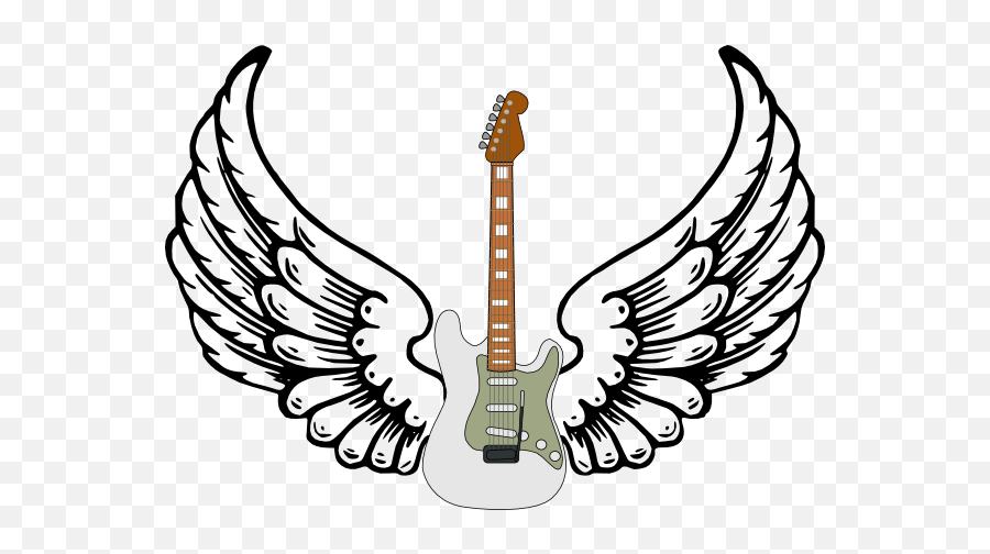 Download Hd Stratocaster Guitar Clipart - Guitar With Wings Guitar With Wings Clipart Png,Guitar Clipart Png