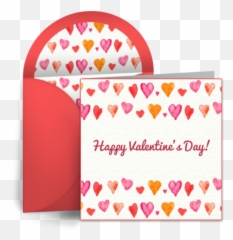 Watercolor Hearts Free Valentines Ecard Day - Cards png