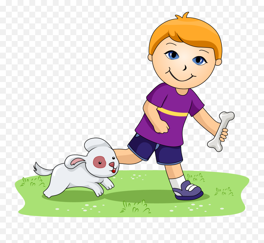 Boy And His Dog Clipart - Boy With Dog Clipart Png,Dog Running Png