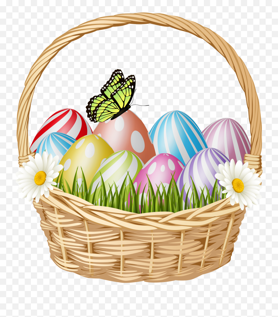 Beautiful Easter Basket Clipart Image - Canastas De Viveres Animado Png,Easter Basket Png