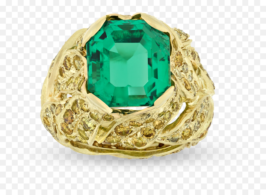 Download Hd Untreated Colombian Emerald Ring By Fred - Big Ring Png,Emerald Png