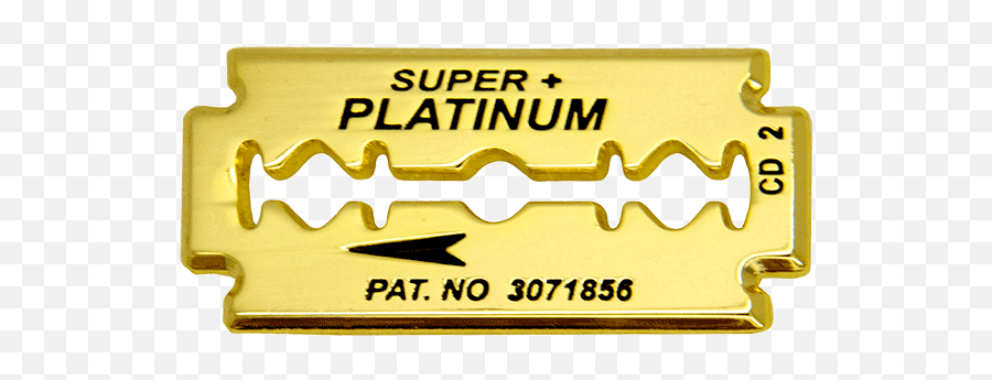 Razor Blade Pin Gold - Horizontal Png,Razor Blade Png