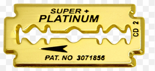 Razor Blade Pin Gold - Horizontal Png,Razor Blade Png