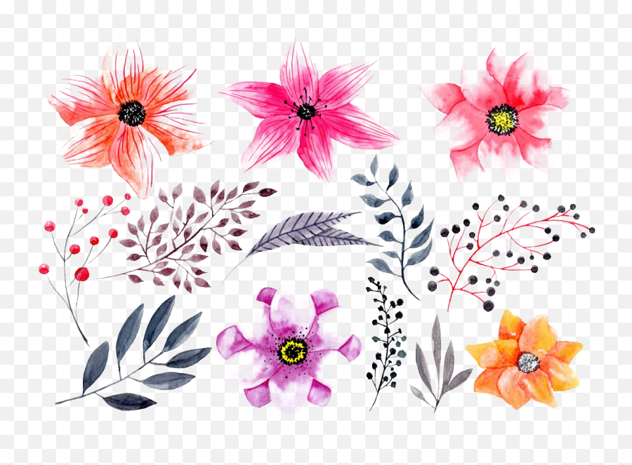 Watercolor Flowers Png Hd Photo Mart - Watercolor Painting,Watercolor Flower Png