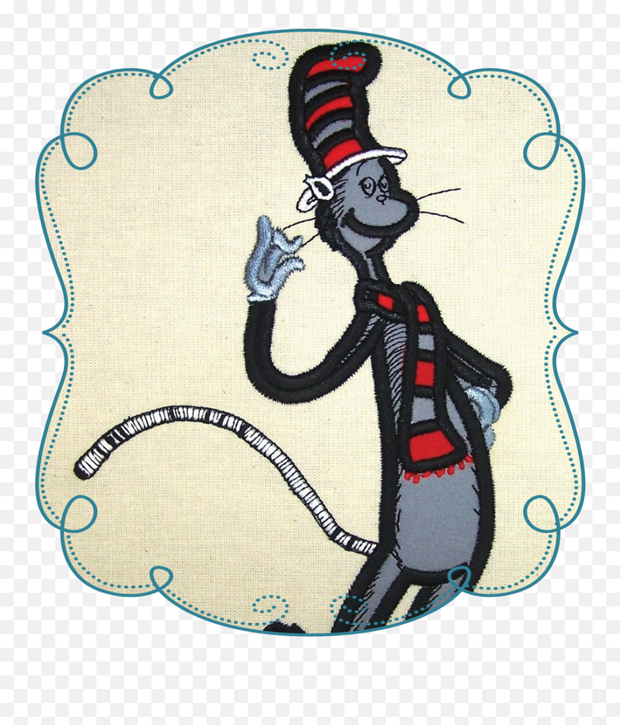 Cat In The Hat Applique Machine Embroidery Design Pattern - Padmaja Naidu Himalayan Zoological Park Png,Cat In The Hat Transparent