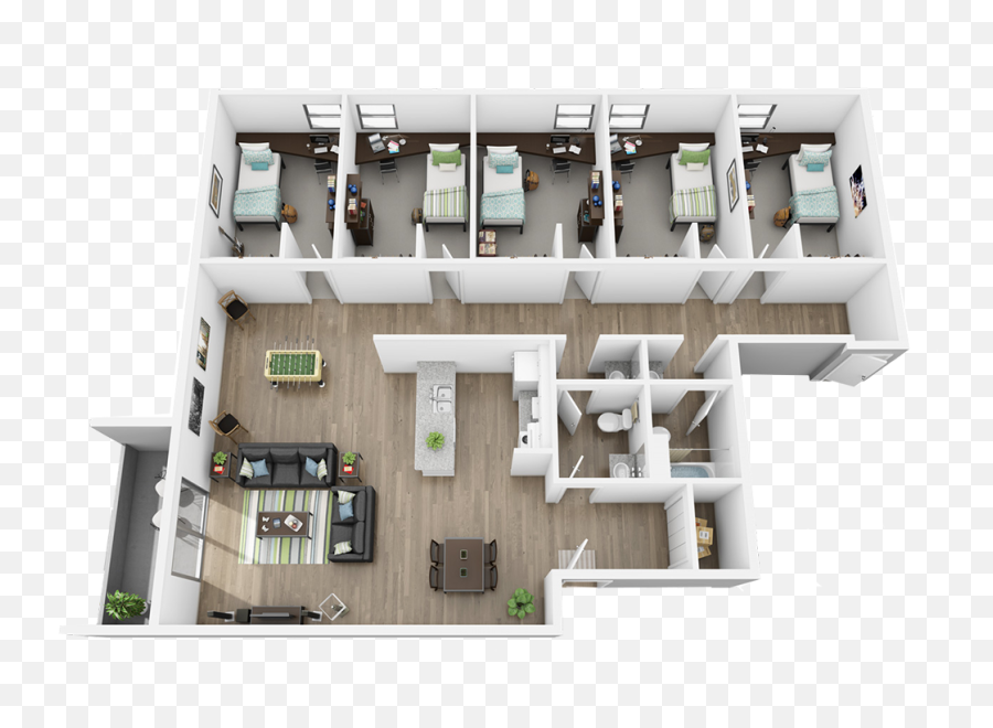 The Courtyards Student Apartments In Gainesville Fl - Apartments With 5 Bedrooms Plan Png,Icon Midtown Apartments