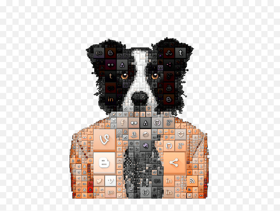 Social Animals - Border Collie Social Media Icon Mosaic Portable Battery Charger Northern Breed Group Png,Portable Icon