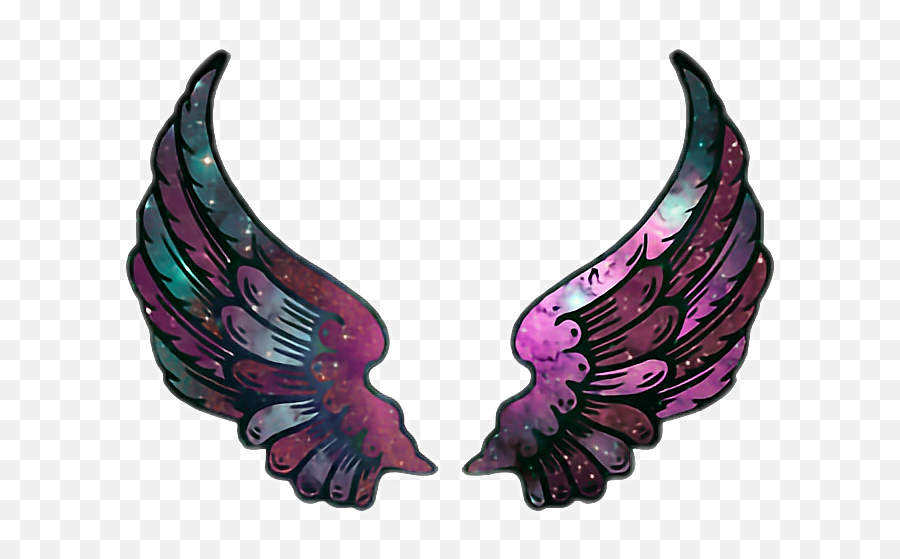 Aesthetic Clipart Angelu0027s Wing - Wings Galaxy Png Download Neon Wings Png For Picsart,Angle Wings Png