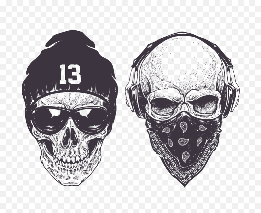 Gangster Vector Rap Gangsta Drawing - Skull Tattoo Drawing Png,Skull Drawing Png