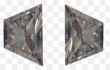 A Pair Of Trapezoid Brilliant Cut Loose Diamonds 066 Ct H - I VS1VS2 Earrings png