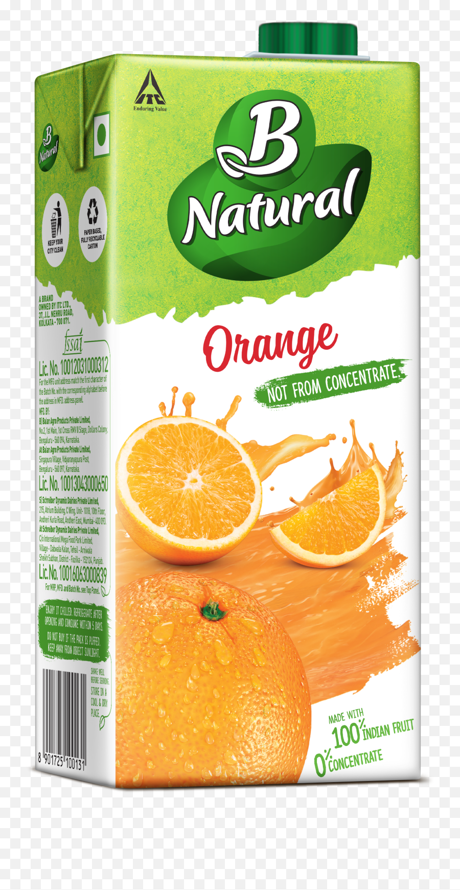 B Natural U2013 100 Indian Fruit 0 Concentrate - B Natural Orange Juice Png,Orange Png