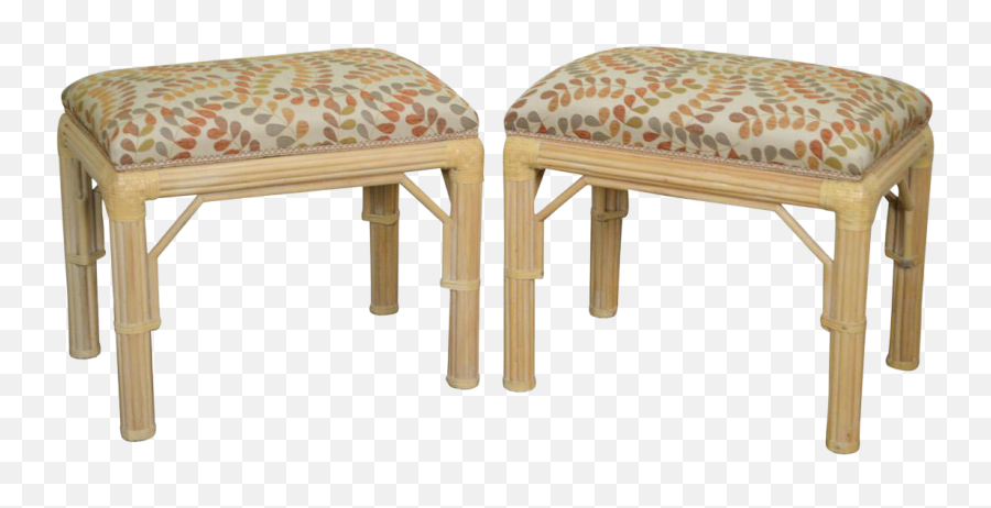 Mcguire Style Rattan Bamboo Frame Benches - A Pair Bench Png,Bamboo Frame Png