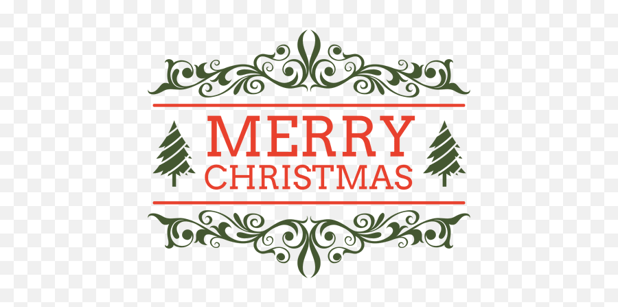 Merry Christmas Ornamented Label - Transparent Png U0026 Svg Merry Christmas Vector Png,Christmas Transparent