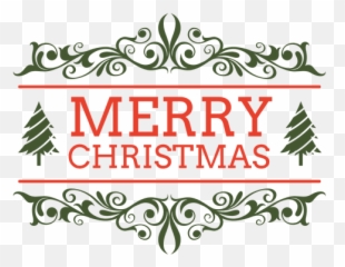 Merry Christmas Ornamented Label - Transparent PNG u0026 SVG Christmas Vector Png