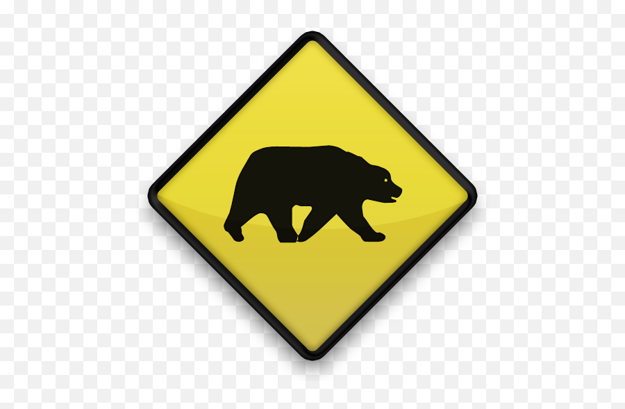 Yellow Bearpng - Knife And Fork Road Sign,Grizzly Bear Png