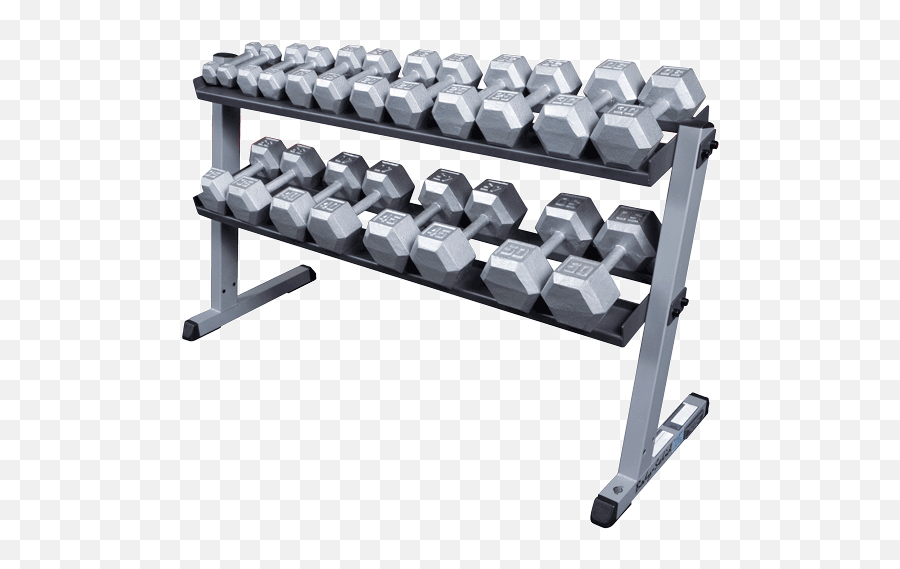 Body - Solid 2 Tier Horizontal Dumbell Rack 2 Tier Hex Dumbbell Rack Png,Dumbell Png