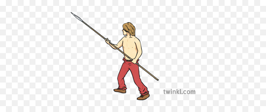 Boy With Spear Illustration - Twinkl Cartoon Png,Spear Png