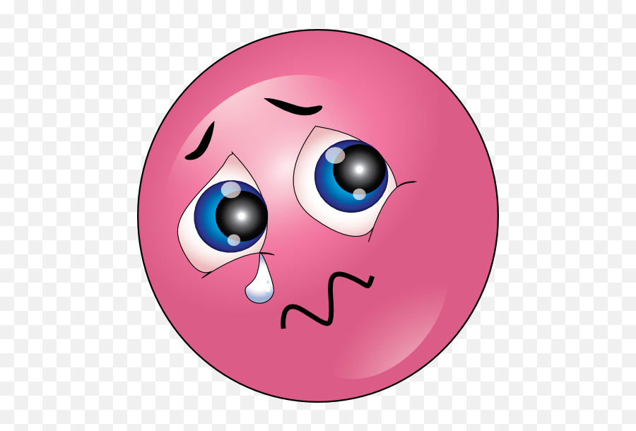 Crying Pink Smiley Emoticon Clipart I2clipart - Royalty Sad Face Emoji Pink Png,Crying Man Png