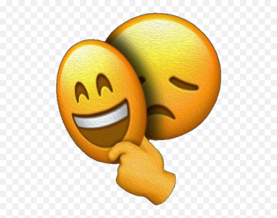 Sad Face Under Happy Mask Emoji - Sad Emoji Dp Hd Download Png,Sad Face Transparent Background