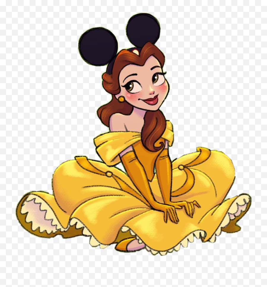 Download Disney Belle Mickeyears Cute Drawing - Cute Disney Drawings Png,Mickey Ears Png