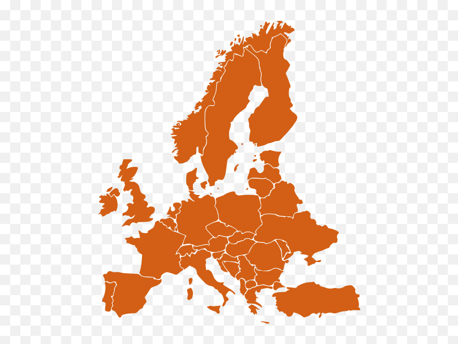 Europe Map Orange Png Clip Arts For Web - Metal Festivals In Europe,Europe Png