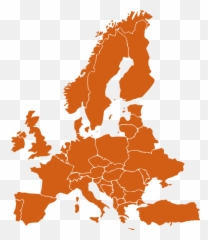 Europe Map Orange Png Clip Arts For Web - Metal Festivals In
