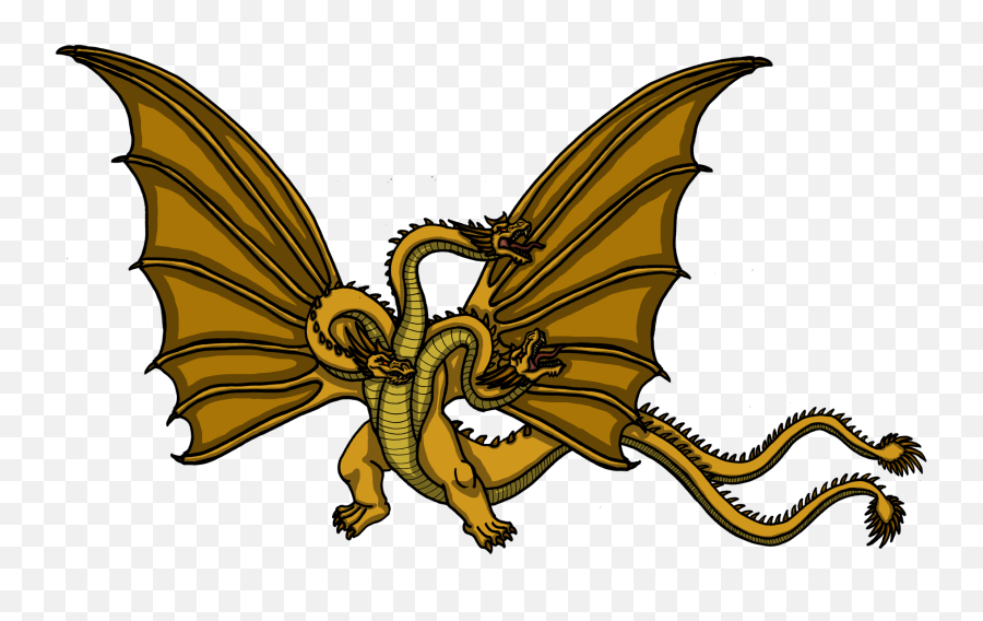 King Ghidorah - Godzilla King Ghidorah Drawing Png,King Ghidorah Png