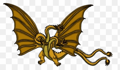 King Ghidorah - Godzilla King Ghidorah Drawing Png,King Ghidorah Png