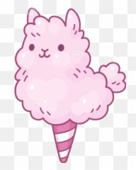 Cotton Candy Llama Kawaii Transparent - Png