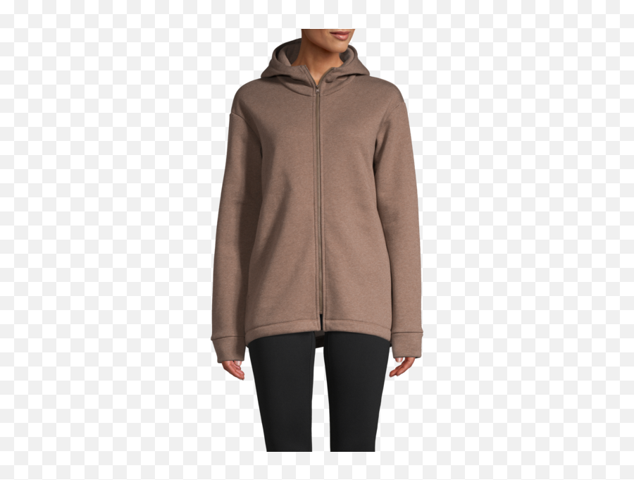 Zip Hoodie - Brown Melange Hooded Png,Icon 13 Jacket