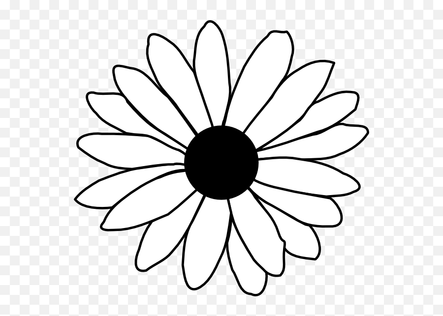 Library Of Daisy Flower Black And White Vector Transparent - Daisy Clip Art Black And White Png,Daisy Png