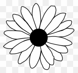 Library Of Daisy Flower Black And White Vector Transparent - Daisy Clip Art Black And White Png,Daisy Png