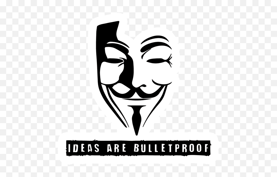 Guy Fawkes - Ideas Are Bulletproof Sticker Just Stickers V For Vendetta Vector Png,Guy Fawkes Icon