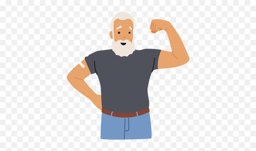 Strong Illustrations Images U0026 Vectors - Royalty Free Vaccinated Old Positive Senior With Patch On Shoulder Demonstrate Power Show Muscles Png,Strong Man Icon