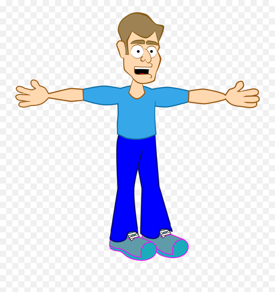 Man Boy Cartoon - Transparent Scared Cartoon Person Png,Cartoon Arm Png