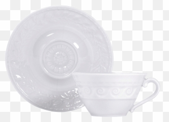 Louvre Tea Cup And Saucer In Porcelain Png
