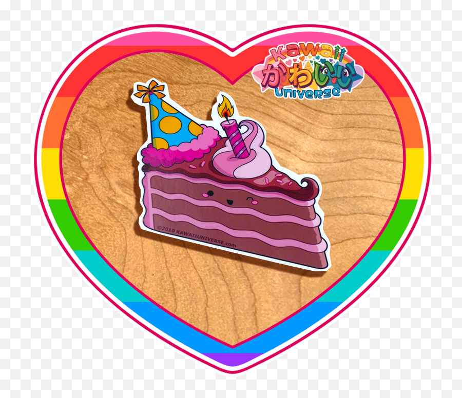 Kawaii Universe - Cute Usa Birthday Cake Slice Sticker Png,Cake Slice Png