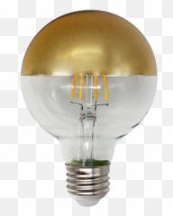 Gold Dipped Large Bulb - Incandescent Light Bulb Png,Gold Globe Png