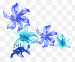 Download Blue Watercolor Painting Petal - Purple Flower Png