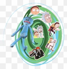 Mr Meeseeks Plushie And Sticker Bundle - Illustration Png,Mr Meeseeks Png
