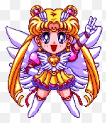 Sailor Moon Pixel Gif 1 Images Download - Eternal Sailor Moon Cross Stitch Png,Sailor Moon Transparent