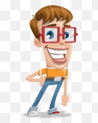 Cute Nerd With Glasses Cartoon Vector Character Design Graphicmama - With Square png