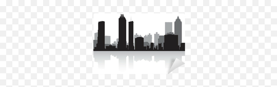 Atlanta City Skyline Silhouette Wall - Atlanta City Skyline Silhouette Png,Atlanta Skyline Png